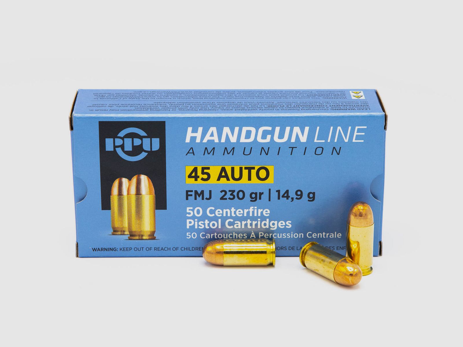 .45 ACP 230gr FMJ PPU