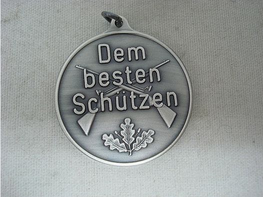 Med.Dem besten Schützen - 40mm,altsilber,mit Öse u. Ring