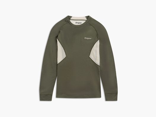 Bergans Inner:Pure Merino L/S Thermoshirt Women Green Mud/Cream XL