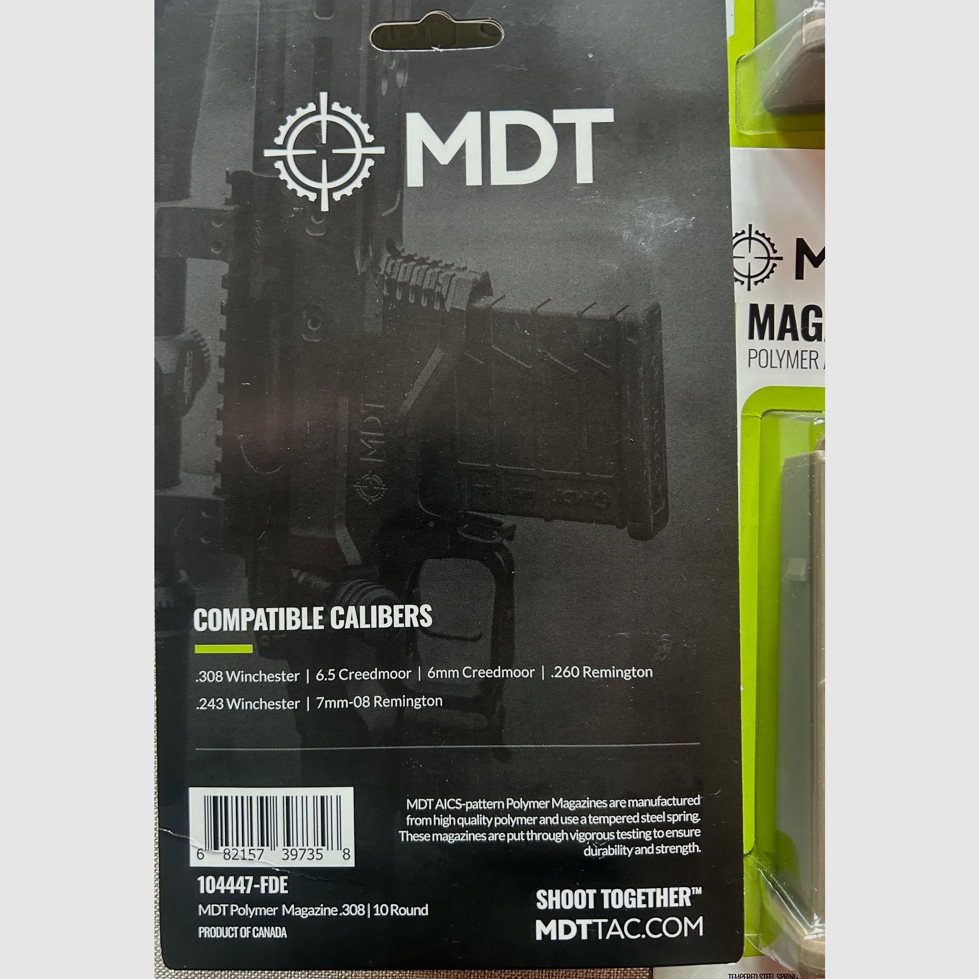 MDT Polymer Magazin FDE Calibre .308, 6,5, etc.