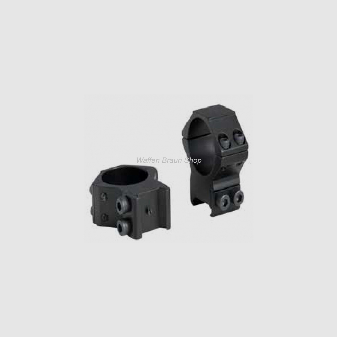 Bauer Ringmontage für Weaverprofil, Schwarz matt, 30mm, Std