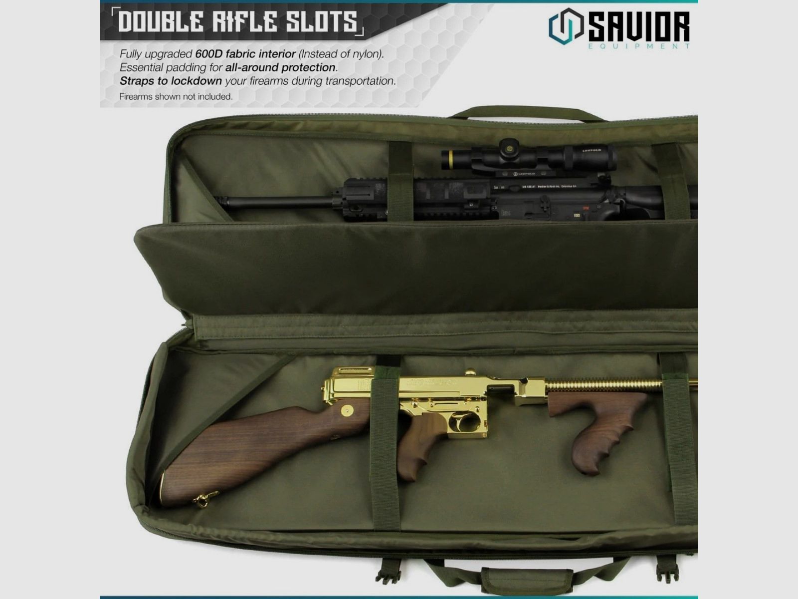 Savior – Double Rifle Bag – Urban Warfare – 51" – Green – RB-5112DG-VER2-OG, image 2 of 6