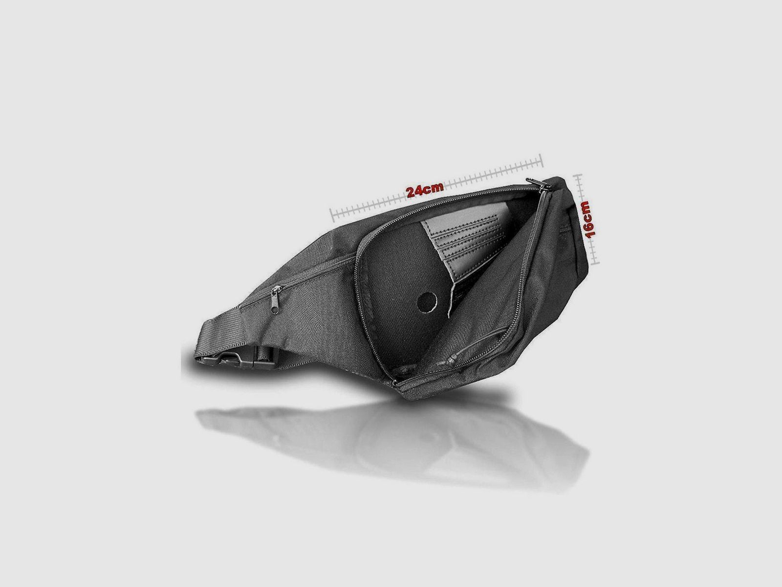 Kompakte Gürteltasche mit Holster I Revolver Schwarz