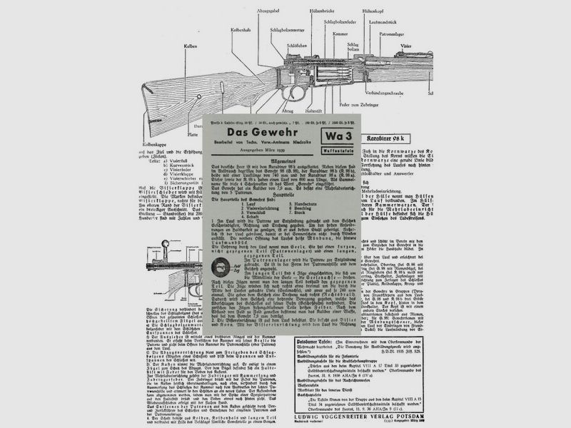 Nachdruck Wehrmacht Taschenkarte karabiner 98k von 1939