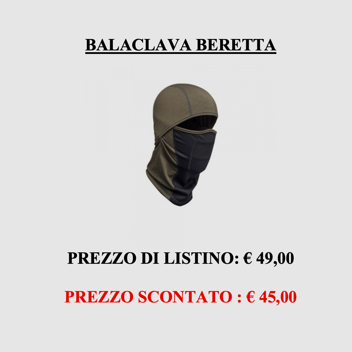 Beretta – Balaclava, afbeelding 1 van 2