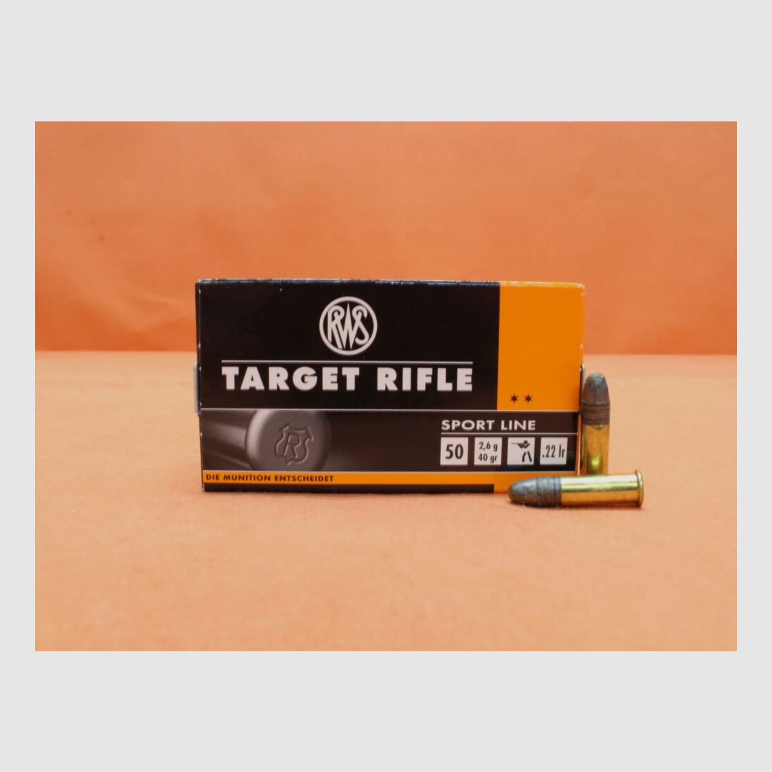 RWS Patrone .22lr RWS 40grs LRN (2132478) VE 50 Patronen "Target Rifle"/ 2,6g Blei-Rundkopf