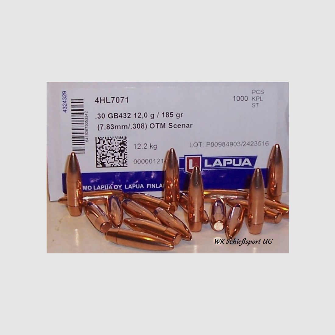 100St. LAPUA Geschosse .30(.308Dia.) - 185 - OTM-SCENAR - HPBT - #GB432