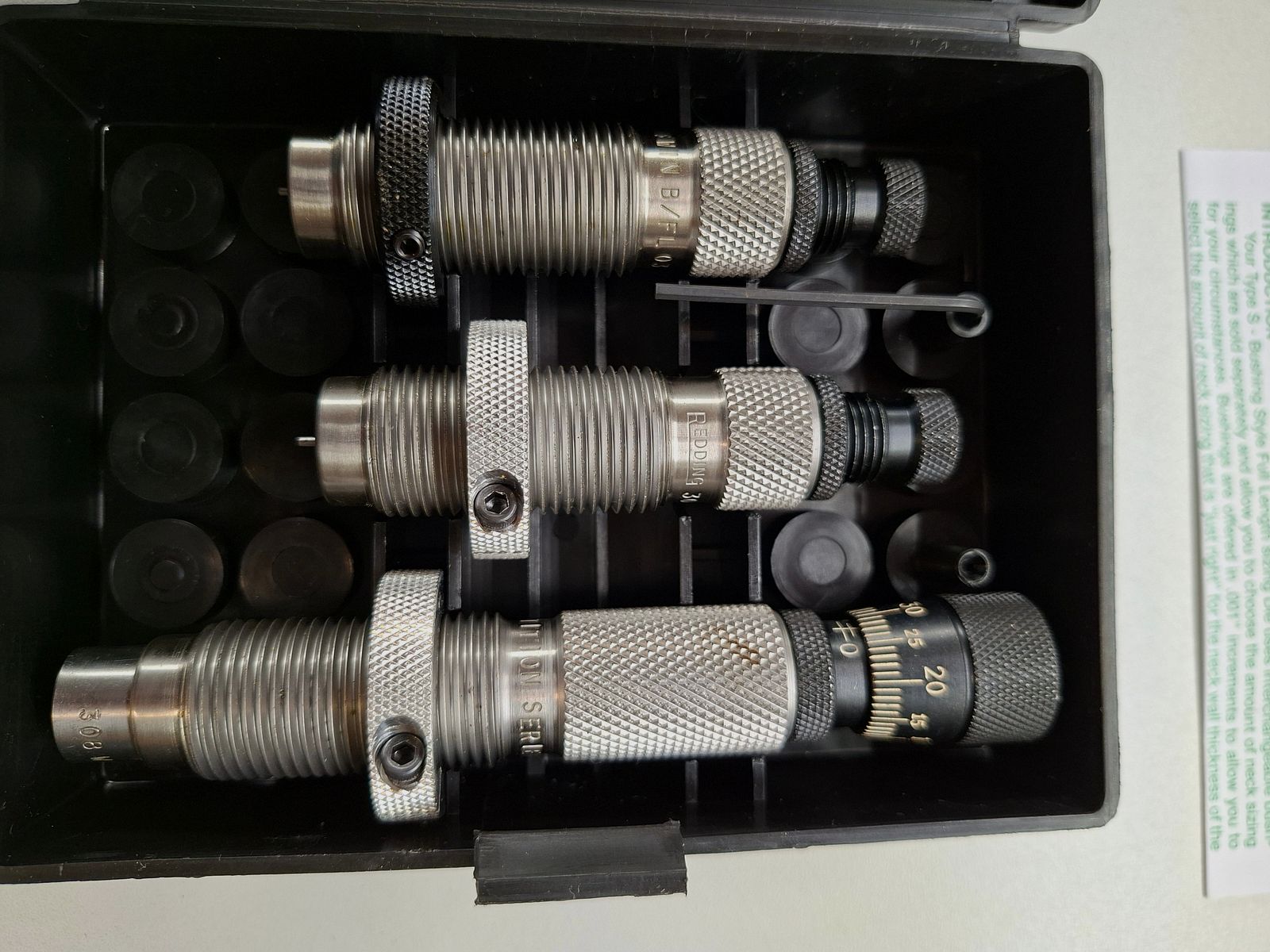 Redding Typ S Elite Bushing Die Set 308 Win. Set di matrici come nuovo