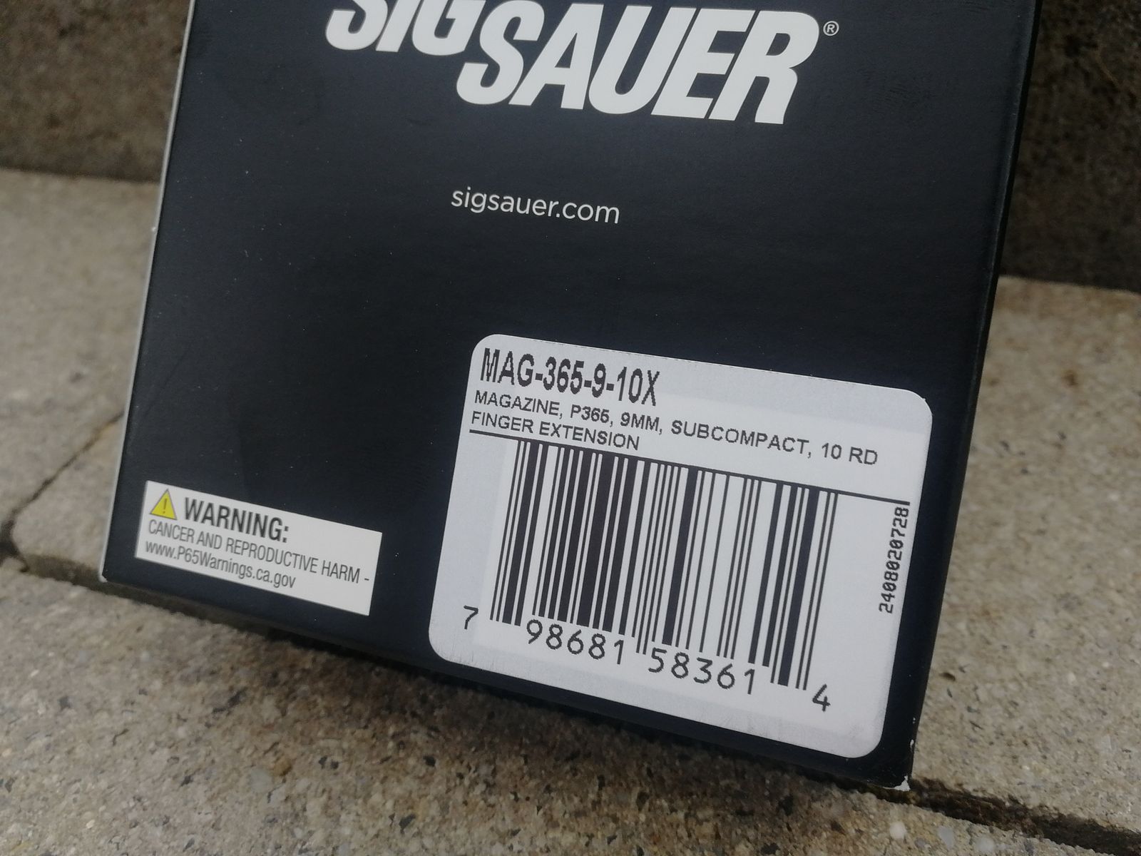 SIG SAUER P365 Magazin 10 Schuss Finger Extension MAG-365-9-10X Subcompact Pistole 9mm Luger 9x19 10RD *NEU + OVP*