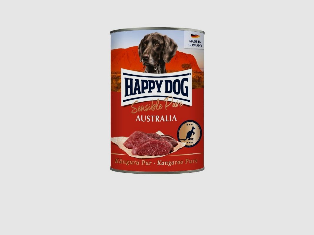 Happy Dog Hunde Nassfutter Känguru Pur 400 g x 6 Stk.