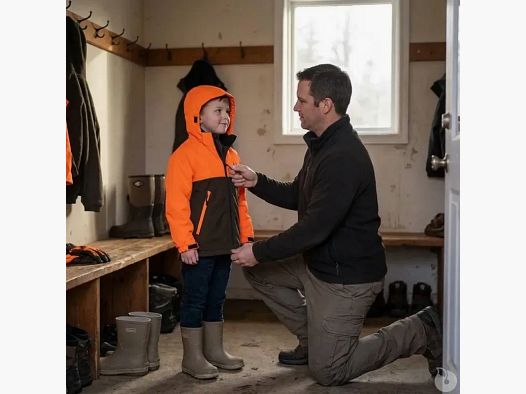 Veste enfant imperméable Ridge polyester orange vert 6 à 16 ans