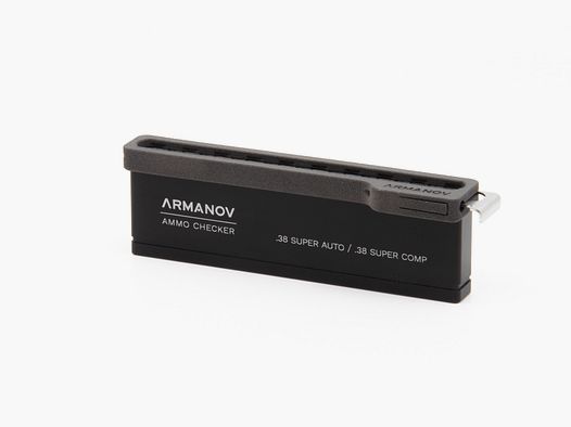 ARMANOV ​​​​​Ammo Checker 10 Rnd with Quick Transfer Cover and OAL Checker - .38 Super Comp / .38 Super Auto