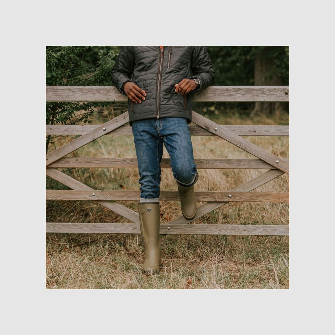 Le Chameu Herren Gummistiefel Chasseur mit Neporenfutter Vert Vierzon