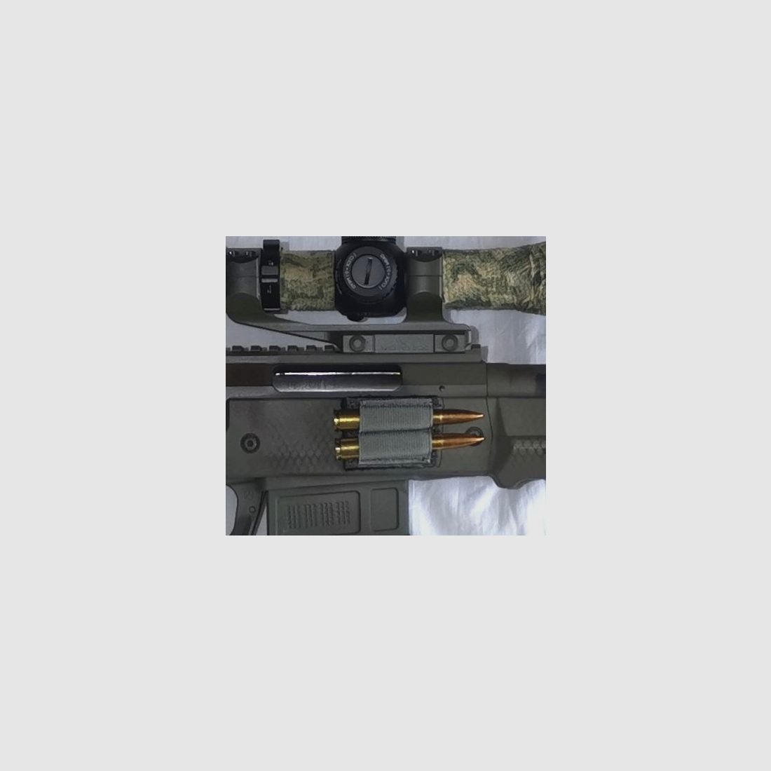 Patronenhalter für 2 Patronen schwarz oliv sand Munitionstasche Jagd Gewehr Long Range Cartride Hold