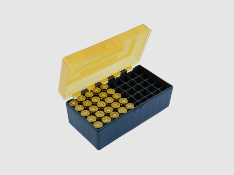 Caja de munición para 50 cartuchos de arma corta