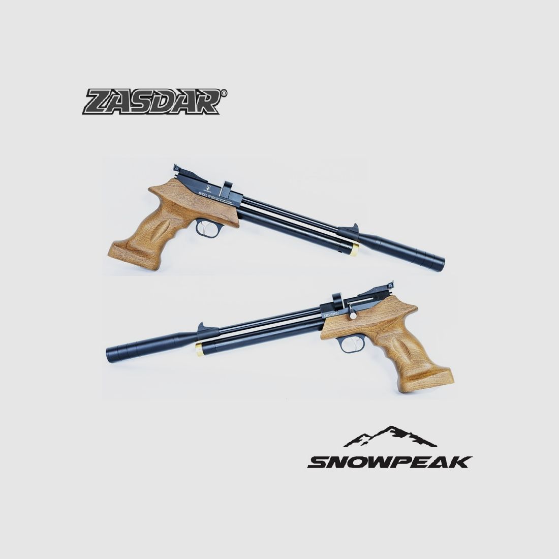 Pistolet PCP Snowpeak – Zasdar PP800 multitiro avec modérateur de son et régulateur cal. 5,5 mm plombs