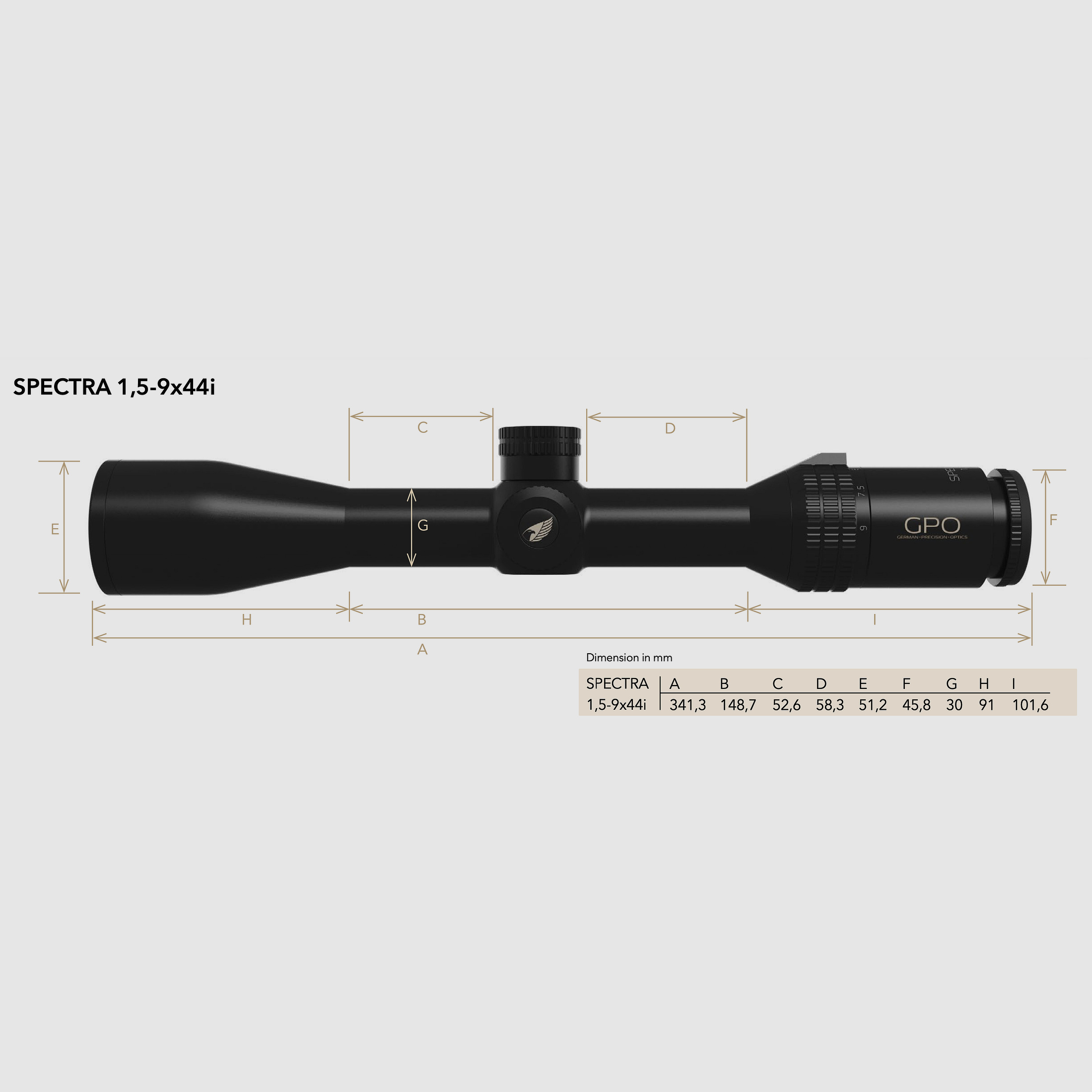 GPO RS630 Zielfernrohr SPECTRA 6x 1,5-9x44i Absehen G4iDrop 2 Bildebene 51024016