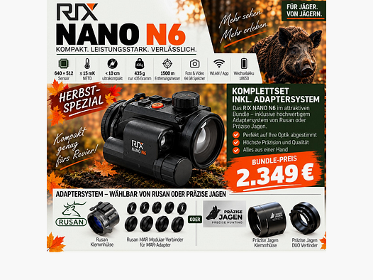 RIX NANO N6 LRF 640×512 – Herbstaktion inkl. Adaptersystem