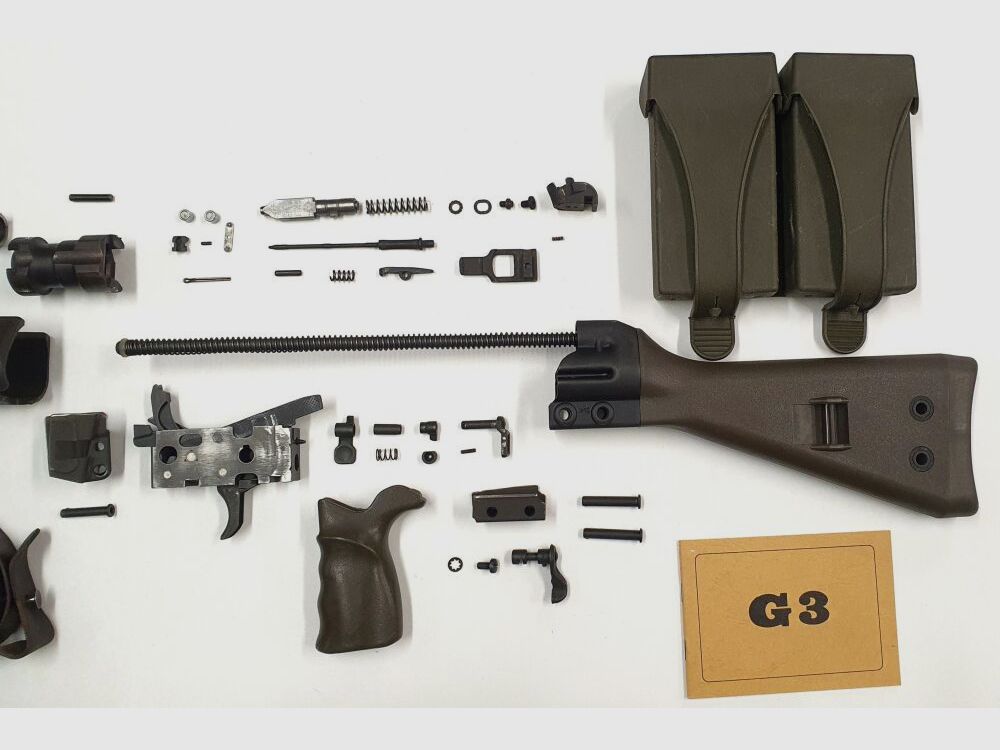 H&K Heckler und Koch GmbH Oberndorf Freier Teilesatz original HK G3 NATO Heckler & Koch inkl. Trapezvorderschaft Olivgrün
