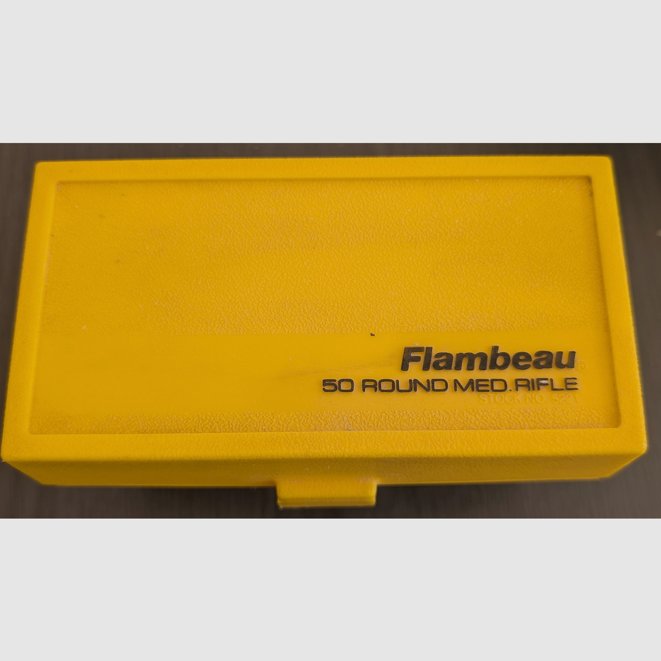 Munitionsbox von Flambeau für Gewehrpatronen, mit Scharnier