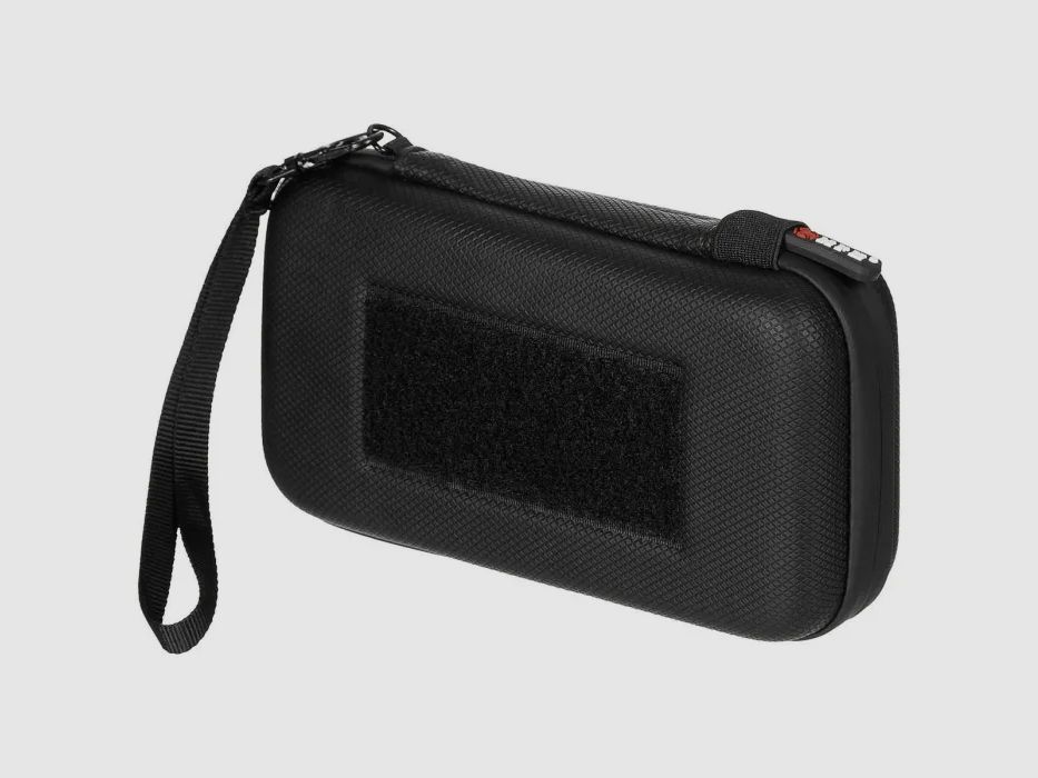 Kleine harde tas, met klittenbandsluitingen, zwart