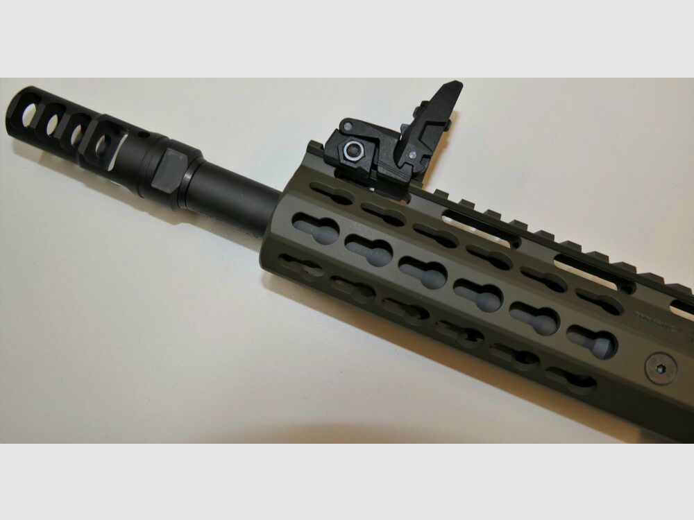 GWMH Selbstladebüchse GWMH SPC-HUNTER A4 10" (SWISS PISTOL CARBINE) OD-GREEN Kal.9x19 AR15 Glock Magazin