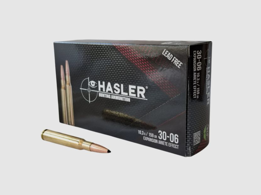 Hasler Ariete .30-06 Spr. in 10.3 grams / 159 grain 20 rounds – lead-free hunting ammunition #124051
