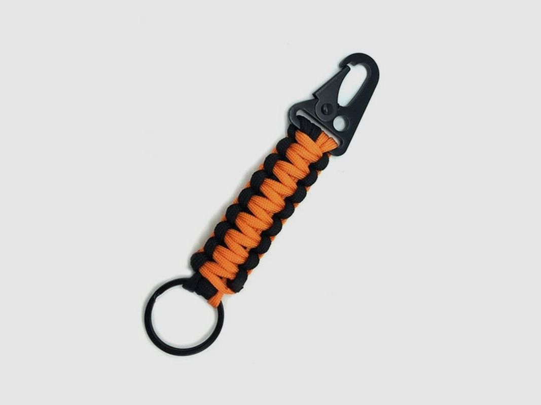 Praktischer Paracord-Schlüsselanhänger  in orange/schwarz