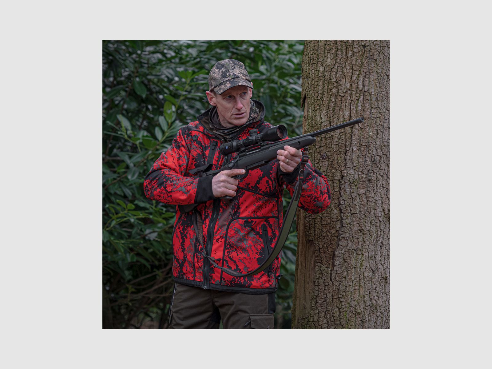 SHOOTERKING Softshell Jacke Forest Mist Red