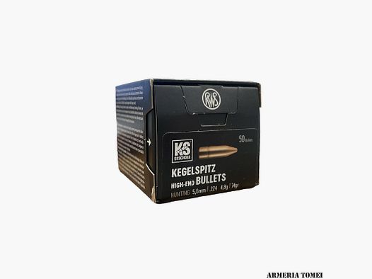 WIEDERAUFLADUNGSGESCHOSSE – RWS – KEGELSPITZE 5,6mm / .224 • 4,8g / 74gr (50 STK)