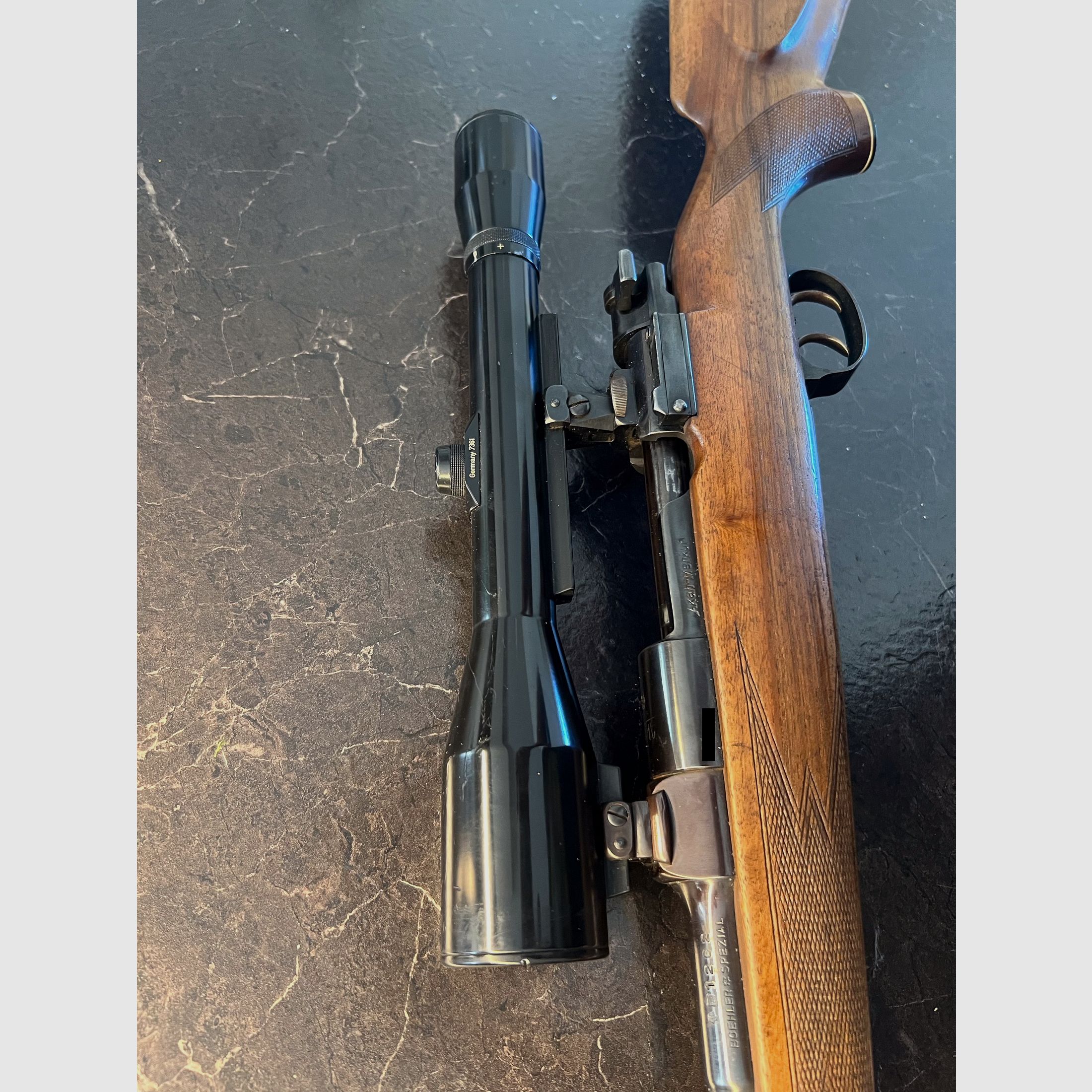 Akah 98er System Cal 7x57 Stecher mit Glas Hubertus 6x42 (Schwenkmontage)