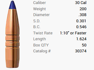 Barnes Bullet .30/.308 200GR Long-Range X Hunting BT 50 pieces