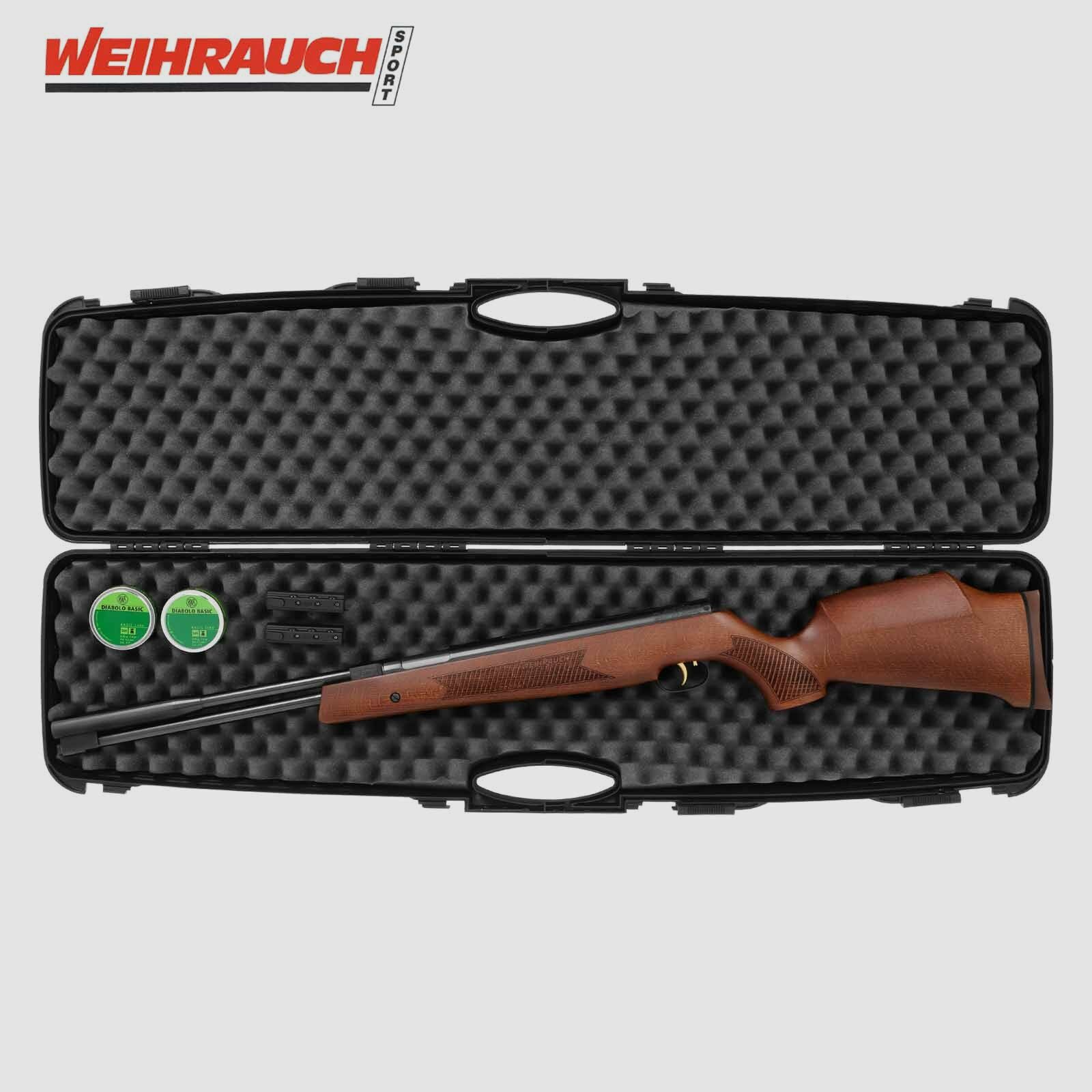 SET Luftgewehr Weihrauch HW 97K 4,5 mm (P18) + Koffer inklusive 2 Zahlenschlösser + 1000 Diabolos
