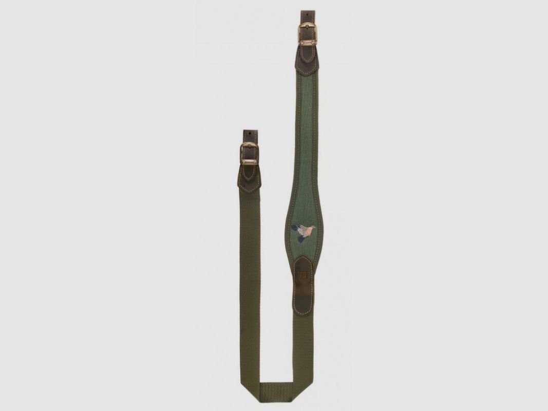 Gewehrtragegurt Riserva mit Taubenstickerei aus grünem Cordura Art. R2338 RISERVA, Bild 2 von 3