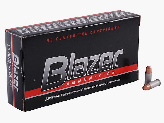CCI Blazer Aluminum .25 ACP 50GR TMJ 50 cartridges