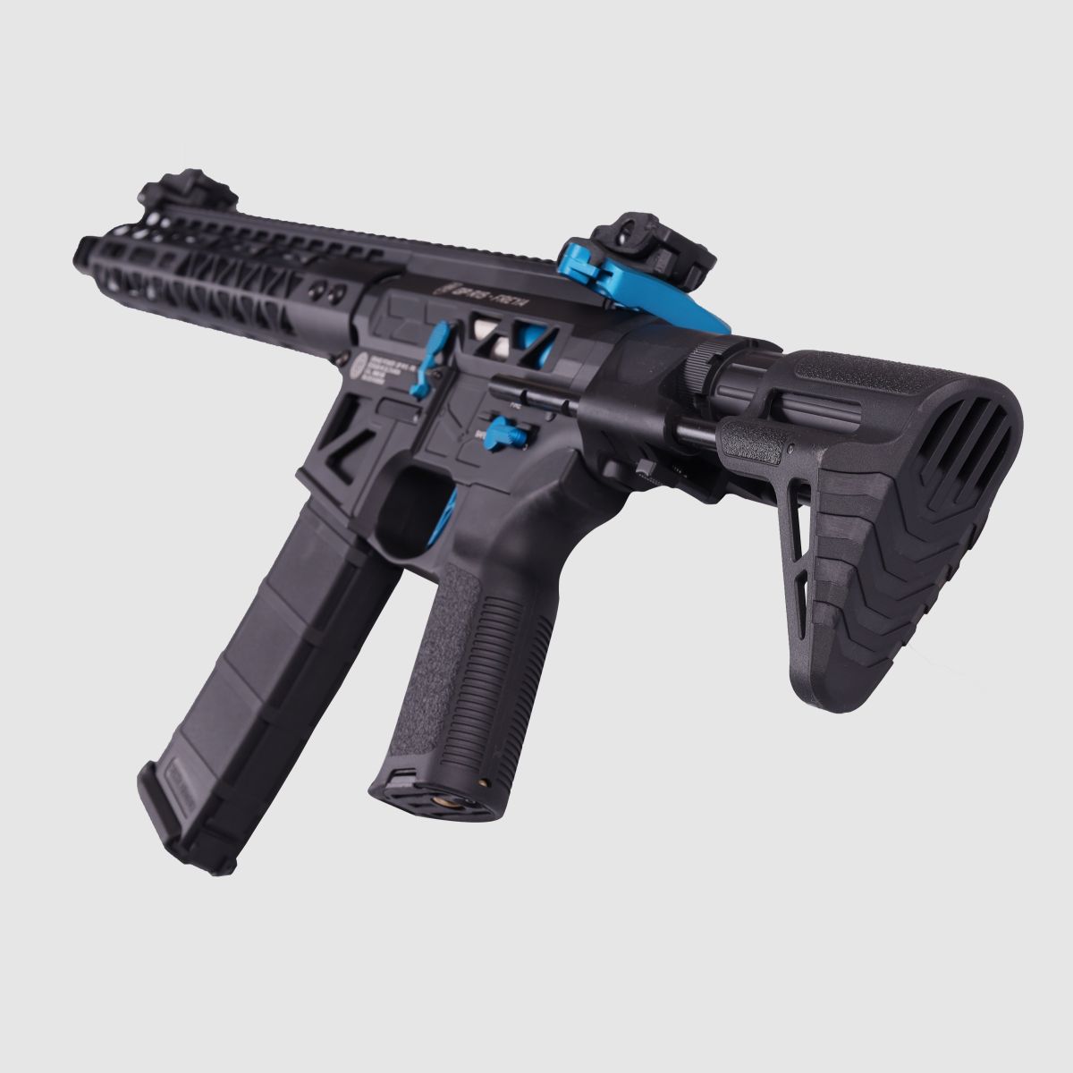 GP R15 FREYA ALPHA Full Skeleton PDW 13" gen.2 M-LOK Czarny/Niebieski S-AEG Wolny od 18 lat -F- | Delta Armory