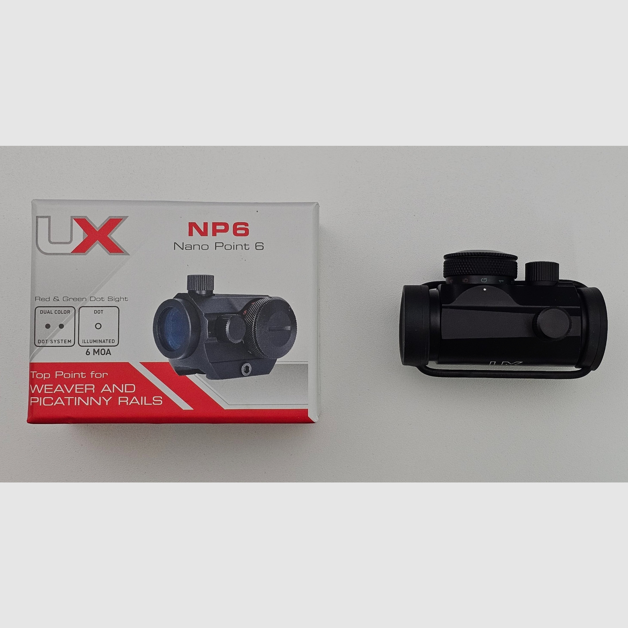 UX NP 6 mit Picatinny-Montage Rotpunkt - neu / OVP