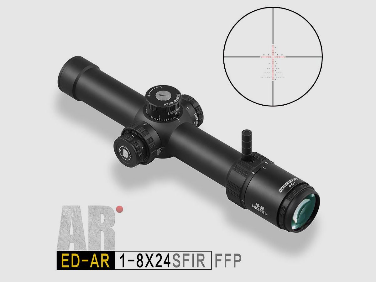 DiscoveryOpt ED-AR 1-8×24 SFIR FFP Zielfernrohr + Montage, Bild 1 von 11