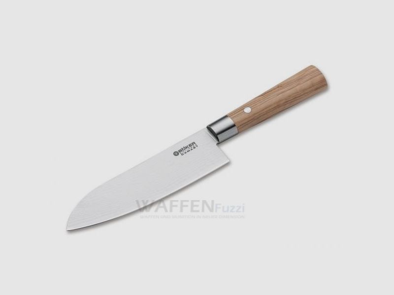 Böker Damast Olive Santoku Allzweck Kochmesser