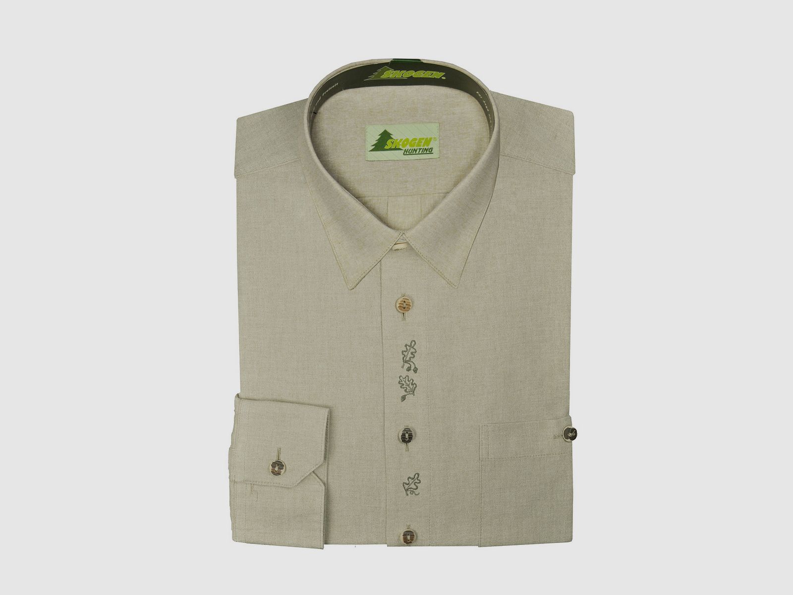 Hemd Chambray 1/1-Arm - Eichenlaub Stickerei