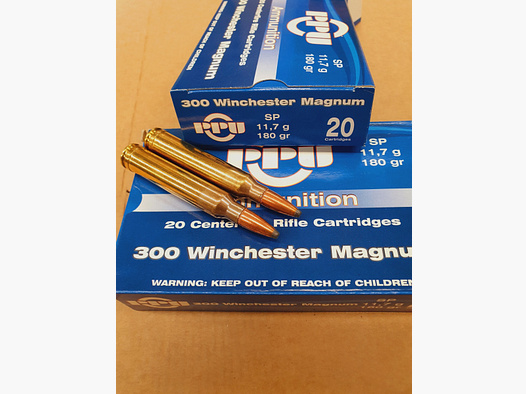 .300WinMag/180 grs. Teilmantel A-124 PPU 20 stk.