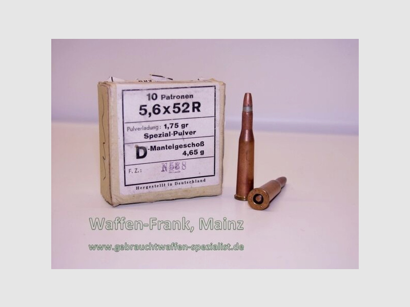 RWS (WZd.Fa.Rottweil) D-Mantelgeschoss 3.65 g 5.6x52R