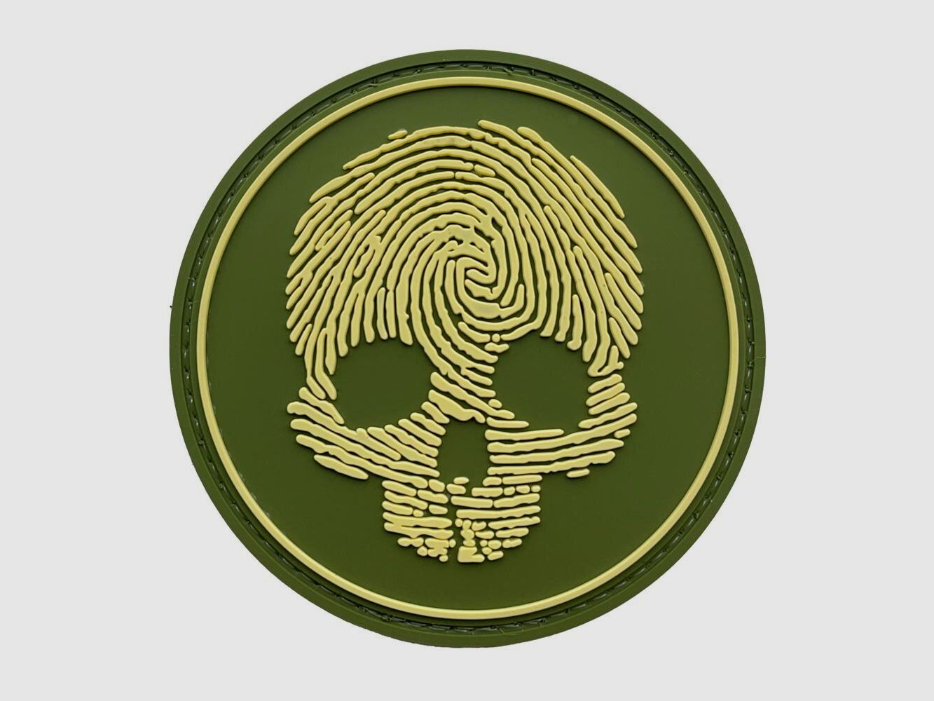 Fingerprint Skull Patch Olive