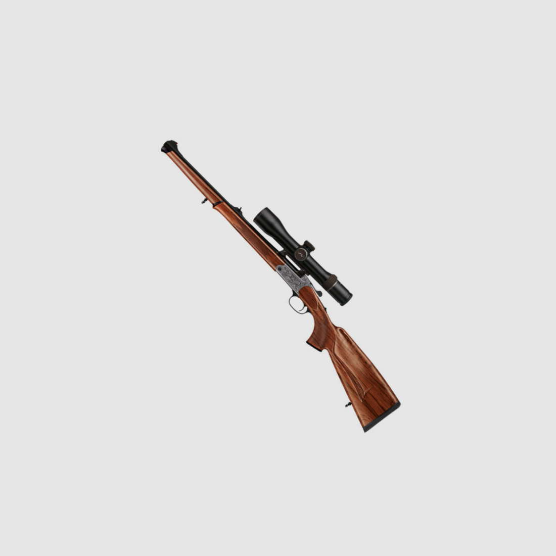 The noble hunting companion Blaser K95 LUXUS STUTZEN with class 4 wood and a wide choice of animal, ornamental or arabesque engravings, in Stutzen version