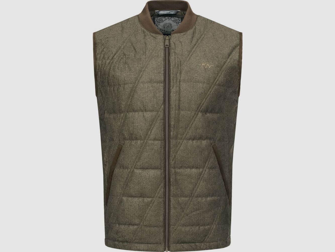 Gilet vintage da uomo Blaser Victor oliva mélange/nero