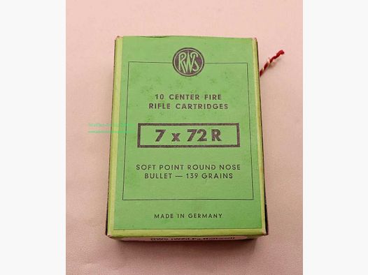 RWS (WZd.Fa.Rottweil) rifle cartridges 7x72R