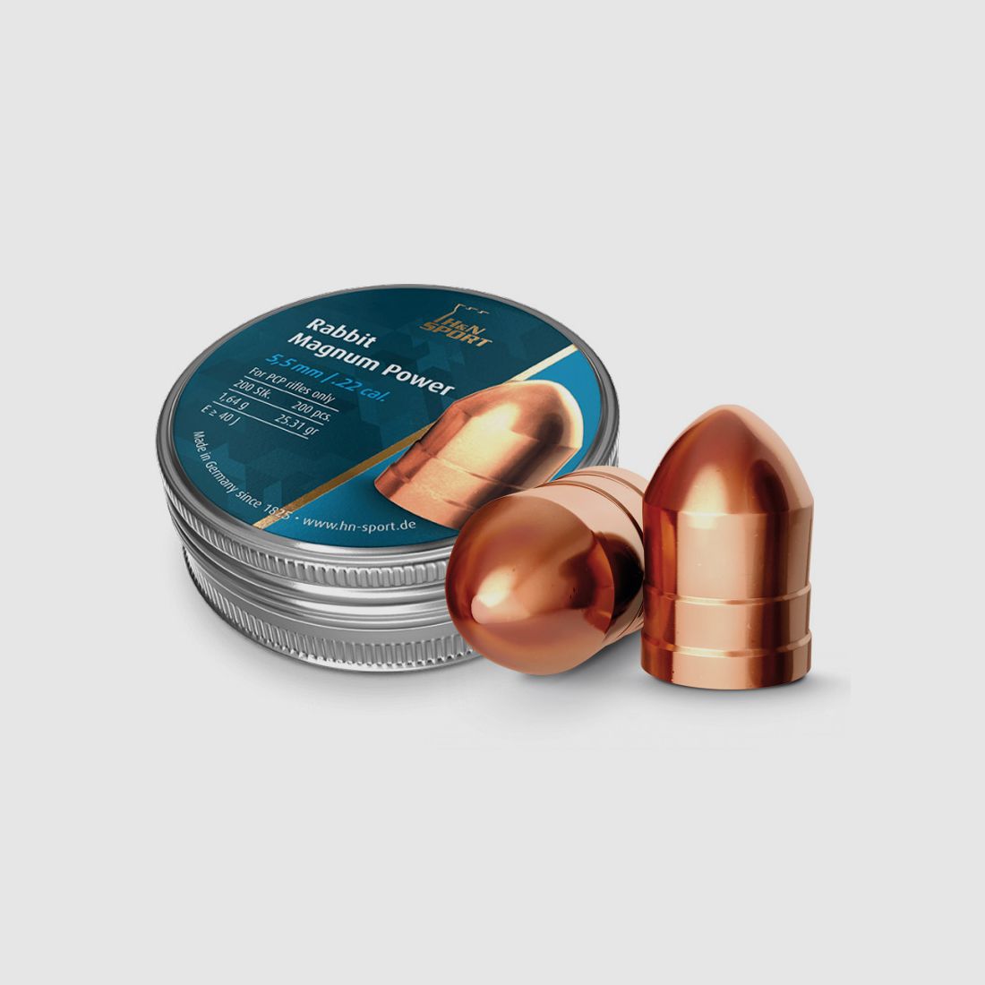 Spitzkopf H&N Diabolos Jagd Rabbit Magnum Power Kaliber 5,5 mm 1,67 g glatt verkupfert 200 StĂĽck