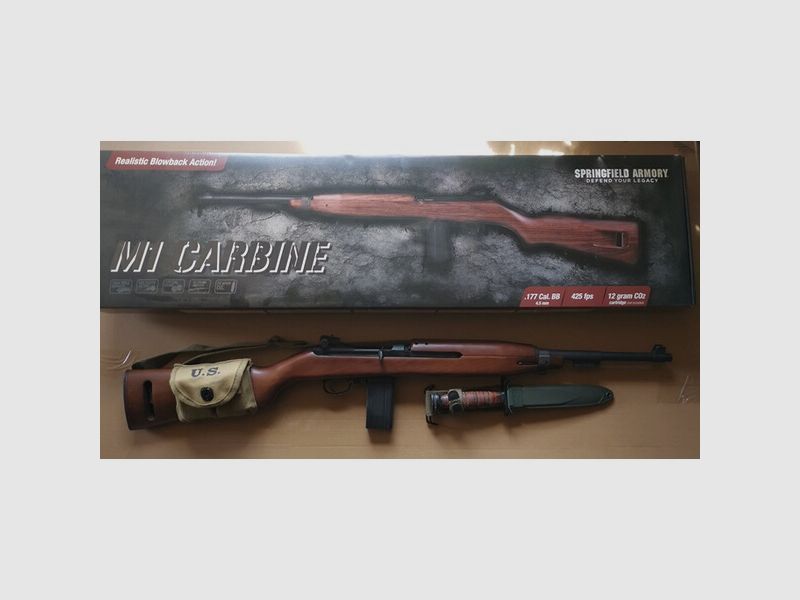 Springfield M1 Carbine co2 4,5mm BB Blowback Echtholz Schaft mit extra Zubehör(Siehe Beschreibung)