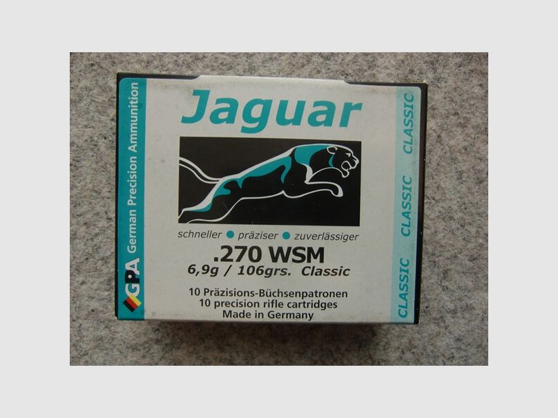 MUNITION: 10 PATRONEN KAL. .270WSM, AB LAGER LIEFERBAR!!!