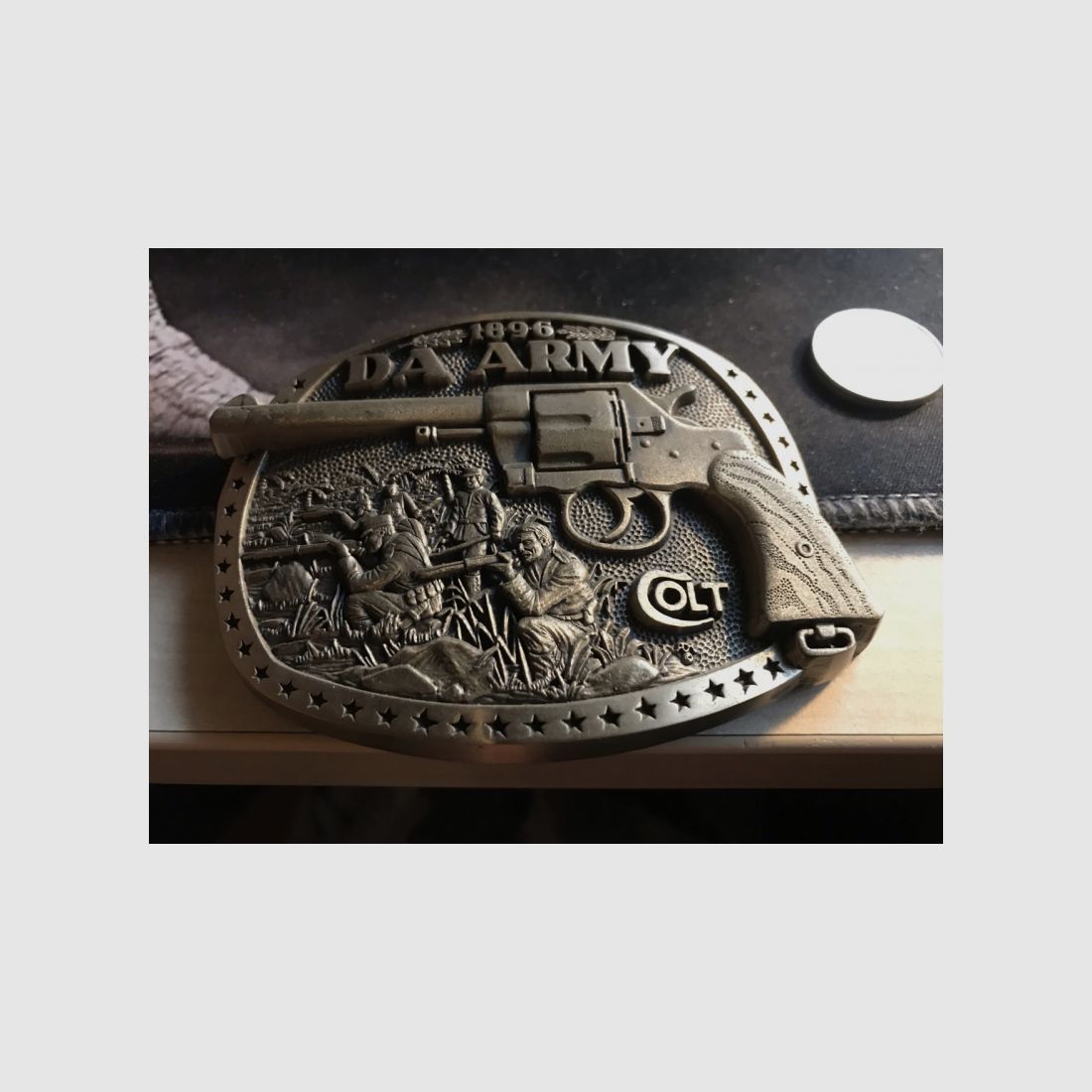 Original USA Belt Buckle,Gürtelschnalle, 1896 DA Army, Colt Collectors Edition